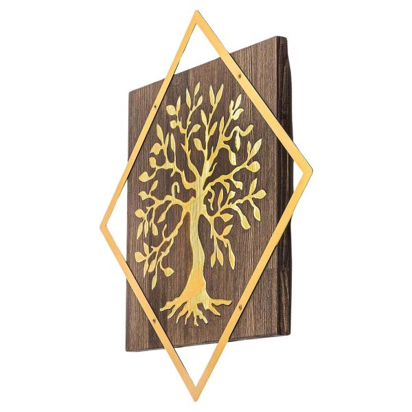 Décoration murale en bois et métal doré Walnut - 29,90