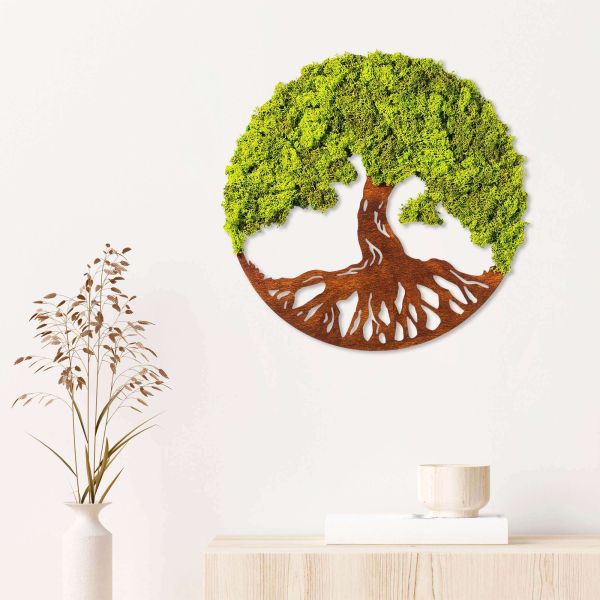 Décoration murale en bois et mousse Arbre 44 cm - 5