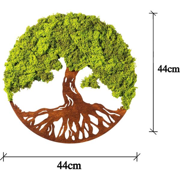 Décoration murale en bois et mousse Arbre 44 cm - ASI-0125