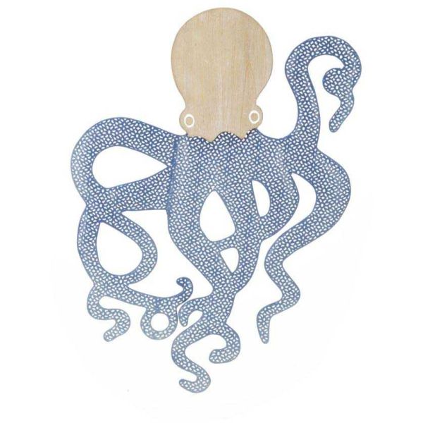 Décoration murale en mdf et métal Octopus 41 x 1.5 x 57 cm