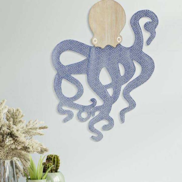 Décoration murale en mdf et métal Octopus 41 x 1.5 x 57 cm - MAURO FERRETTI