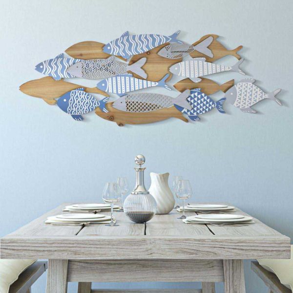 Décoration murale en mdf et métal Sea 91 x 3 x 33.5 cm - MAURO FERRETTI