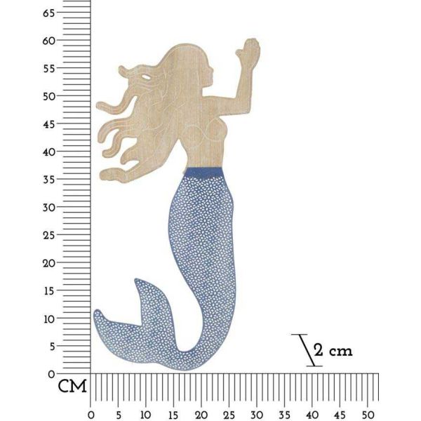 Décoration murale en mdf et métal Sirena 30.5 x 2 x 60 cm - MAU-0317