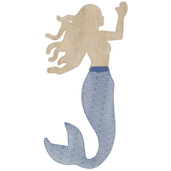 Décoration murale en mdf et métal Sirena 30.5 x 2 x 60 cm