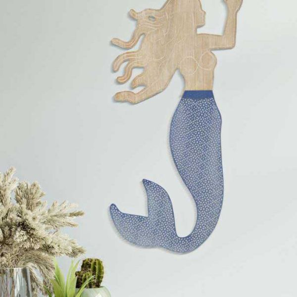 Décoration murale en mdf et métal Sirena 30.5 x 2 x 60 cm - MAURO FERRETTI