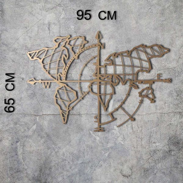 Décoration murale en métal Carte - ASI-0155
