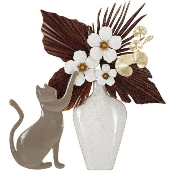 Décoration murale en métal Cat 54.6 x 8.9 x 59.7 cm