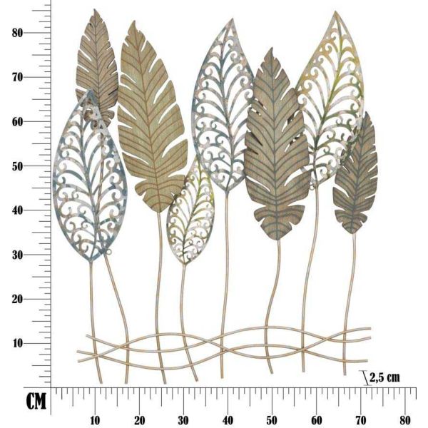 Décoration murale en métal Fogue 75 x 2.5 x 87 cm - MAU-0256