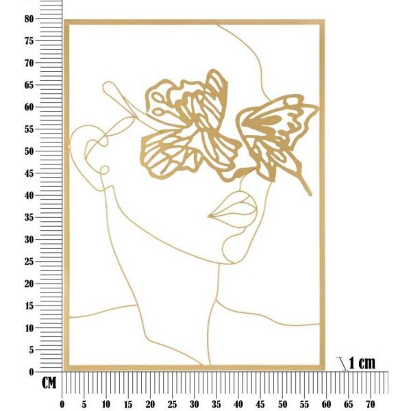 Décoration murale en métal Gold face 60 x 1 x 80 cm - MAU-0291