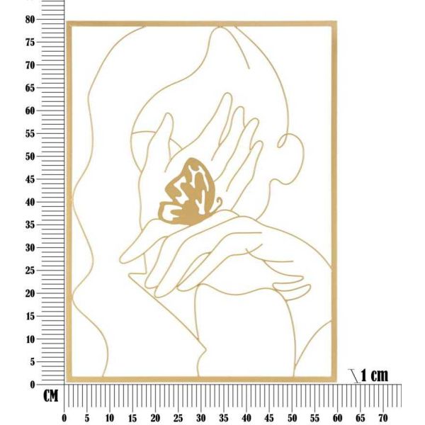 Décoration murale en métal Hands on face 60 x 1 x 80 cm - MAU-0292