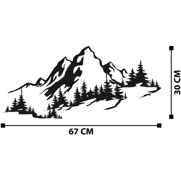 Décoration murale en métal Montagnes 67 x 30 cm - ASI-0107