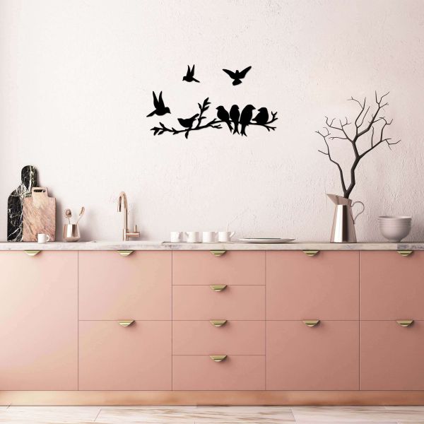 Décoration murale en métal Oiseaux sur bracnhes et en vol - 22,90