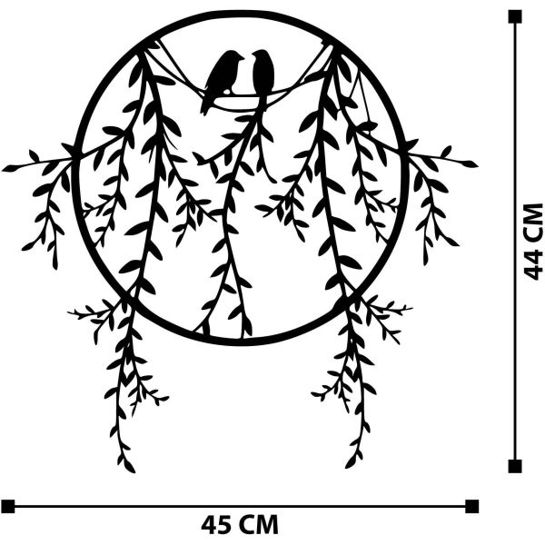 Décoration murale en métal Oiseaux 45 x 44 cm - ASI-0108