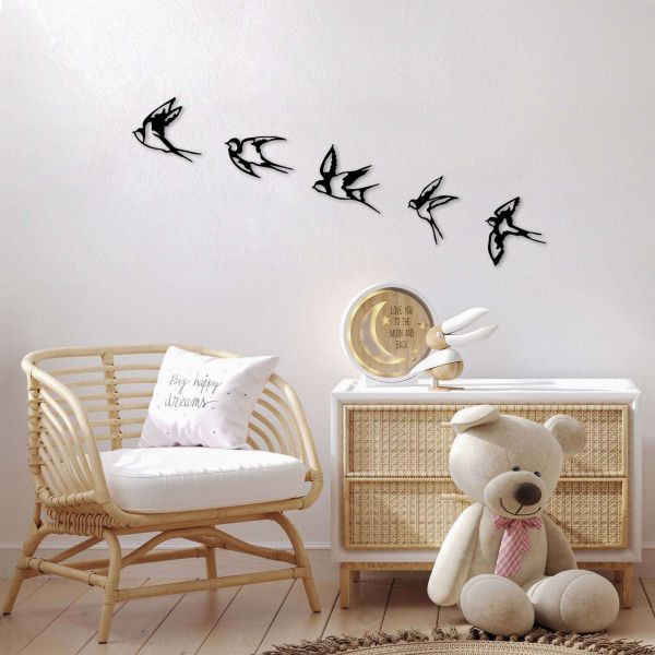 Décoration murale en métal Oiseaux en vol - 5