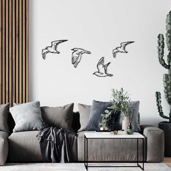 Décoration murale en métal Oiseaux en vol - HANAH HOME