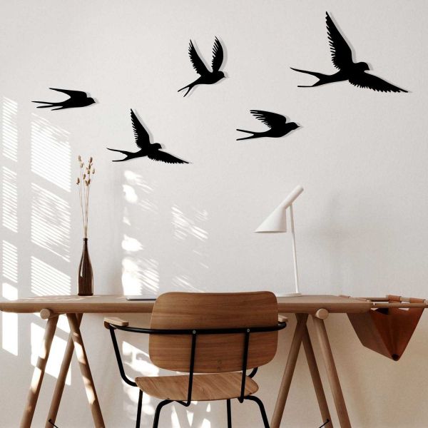 Décoration murale en métal Oiseaux en vol - 5