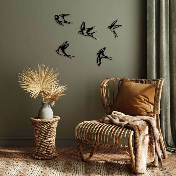 Décoration murale en métal Oiseaux en vol - HANAH HOME