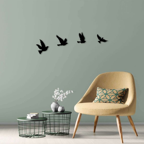 Décoration murale en métal Oiseaux en vol - HANAH HOME