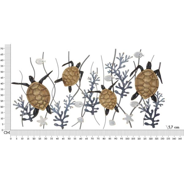 Décoration murale en métal Turtle 132.7 x 5.7 x 69.9 cm - MAU-0299