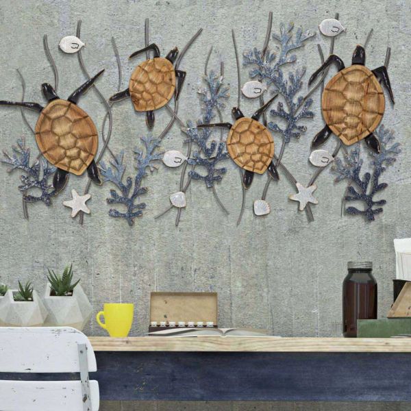 Décoration murale en métal Turtle 132.7 x 5.7 x 69.9 cm - MAURO FERRETTI