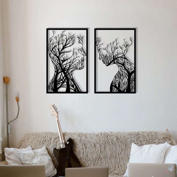 Décoration murale en métal Visages 86 x 63 cm - 52,90