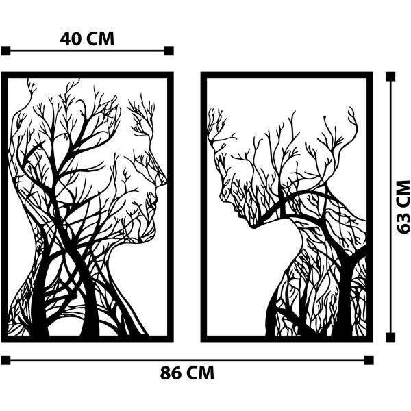 Décoration murale en métal Visages 86 x 63 cm - ASI-0116