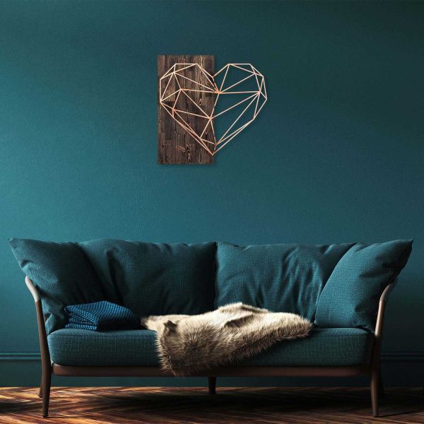 Decoration murale en métal et bois Amour - 6
