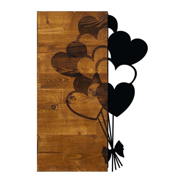 Decoration murale en métal et bois Amour