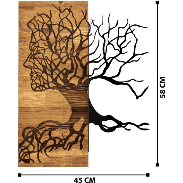 Décoration murale en métal et bois Arbre - ASI-2018