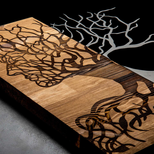 Décoration murale en métal et bois Arbre - 33,90