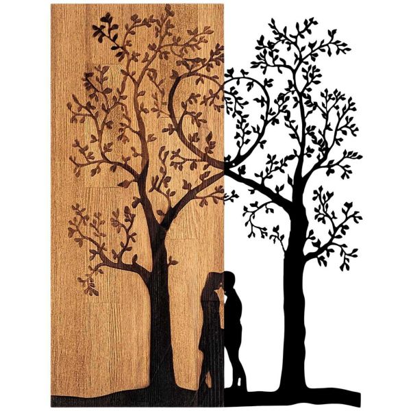 Décoration murale en métal et bois Arbre