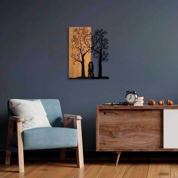 Décoration murale en métal et bois Arbre - HANAH HOME