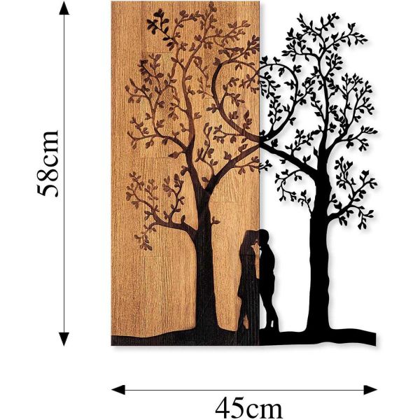 Décoration murale en métal et bois Arbre - ASI-1688