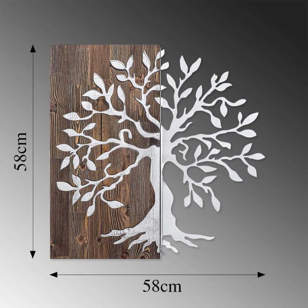 Décoration murale en métal et bois Arbre - ASI-1686