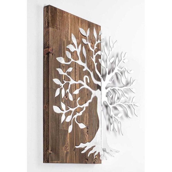 Décoration murale en métal et bois Arbre - 44,90