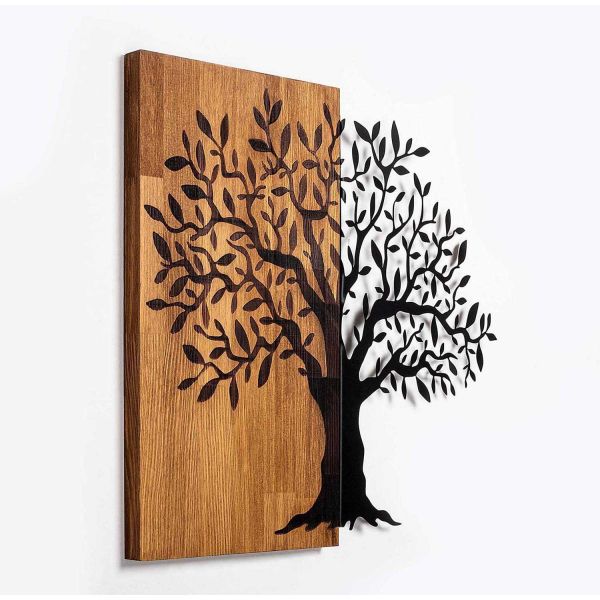 Décoration murale en métal et bois Arbre - 49,90
