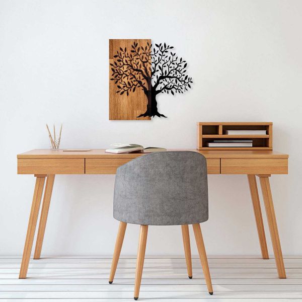 Décoration murale en métal et bois Arbre - 6
