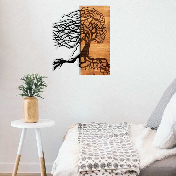 Décoration murale en métal et bois Arbre - HANAH HOME