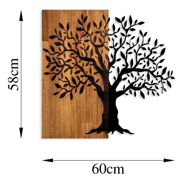 Décoration murale en métal et bois Arbre - ASI-1685