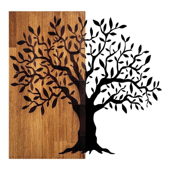 Décoration murale en métal et bois Arbre