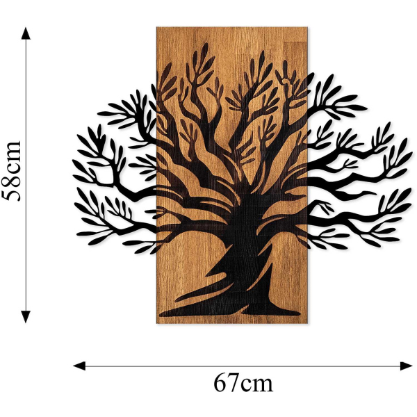 Décoration murale en métal et bois Arbre - ASI-2014