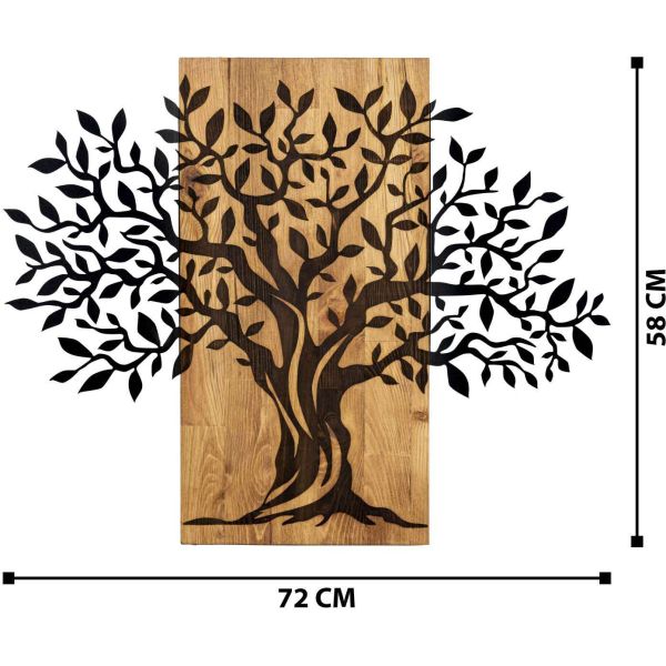 Décoration murale en métal et bois Arbre 72 x 58 cm - ASI-0111