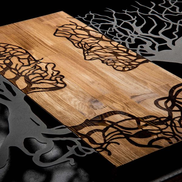 Décoration murale en métal et bois Arbre - 49,90