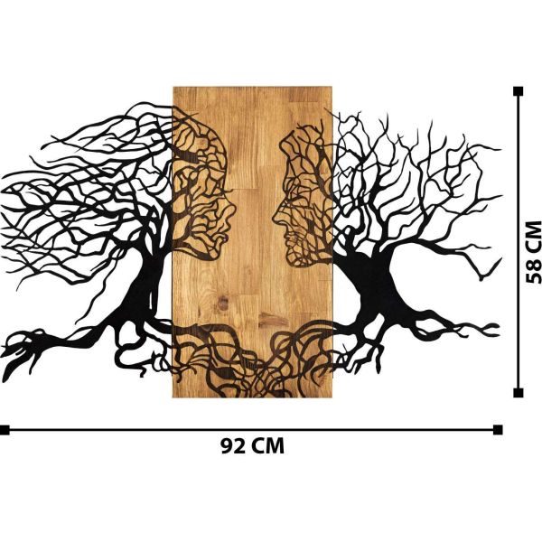 Décoration murale en métal et bois Arbres 92 x 58 cm - ASI-0115