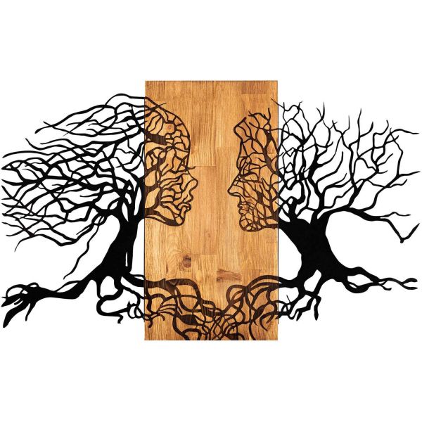 Décoration murale en métal et bois Arbre
