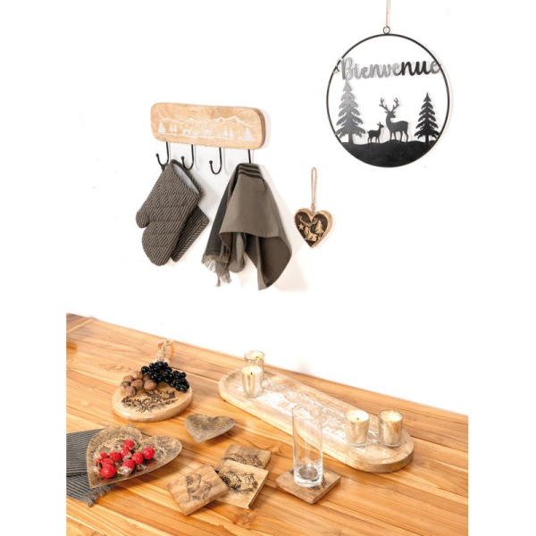 Décoration murale métal et bois Bienvenue - 6