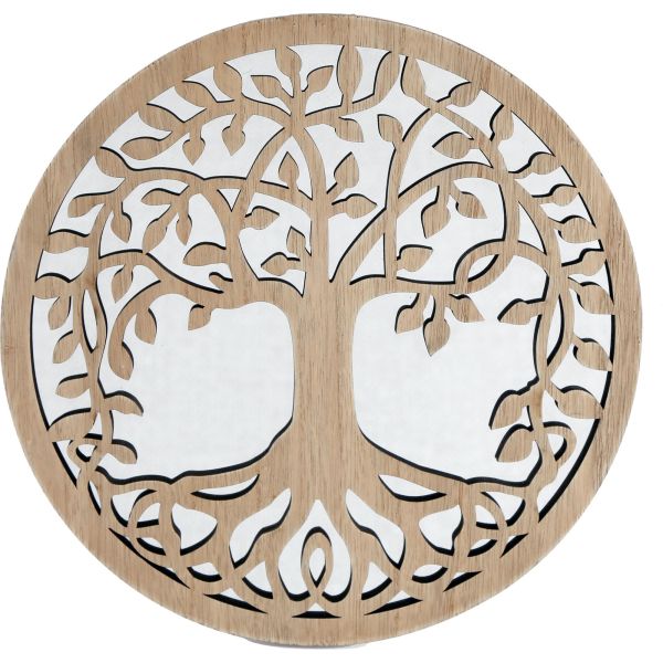 Décoration murale avec miroir Arbre de vie 35 cm