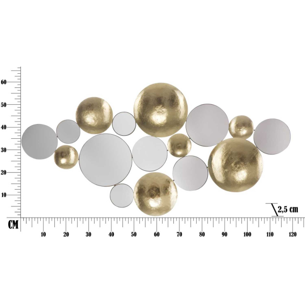 Décoration murale avec miroirs Glam 118  x 2.5 x 60 cm - MAU-0770