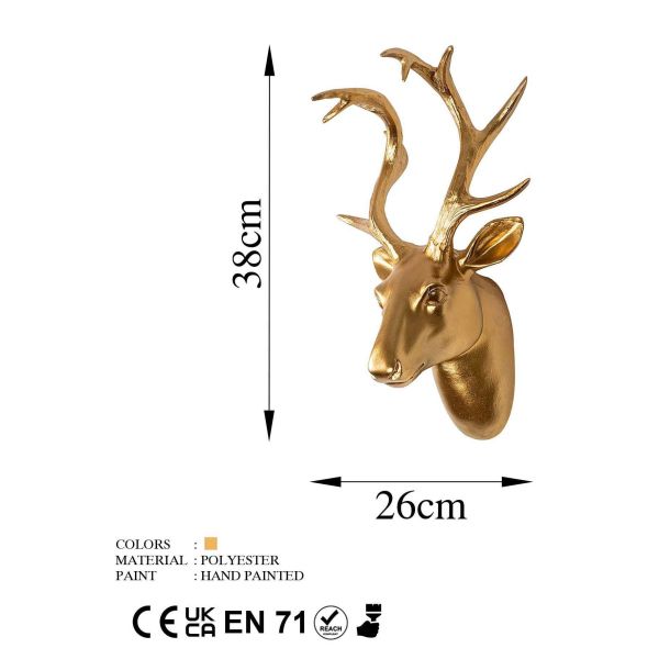 Décoration murale en polyester buste de cerf - ASI-0381