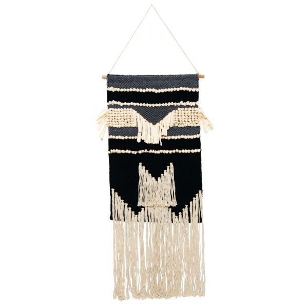 Décoration à suspendre en coton avec frange